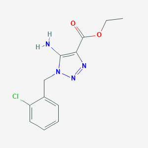 molecular formula C12H13ClN4O2 B496940 ethyl 5-amino-1-(2-chlorobenzyl)-1H-1,2,3-triazole-4-carboxylate 