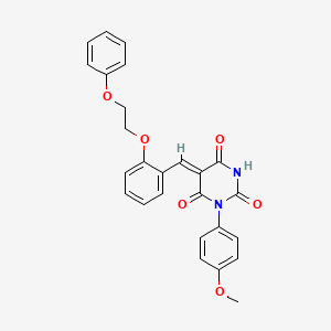 molecular formula C26H22N2O6 B4969404 1-(4-methoxyphenyl)-5-[2-(2-phenoxyethoxy)benzylidene]-2,4,6(1H,3H,5H)-pyrimidinetrione 
