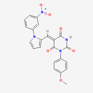 molecular formula C22H16N4O6 B4969420 1-(4-methoxyphenyl)-5-{[1-(3-nitrophenyl)-1H-pyrrol-2-yl]methylene}-2,4,6(1H,3H,5H)-pyrimidinetrione 