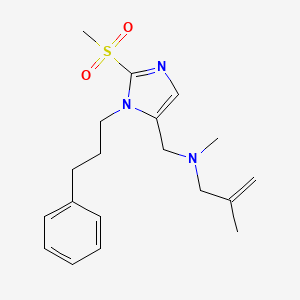 molecular formula C19H27N3O2S B4969431 N,2-dimethyl-N-{[2-(methylsulfonyl)-1-(3-phenylpropyl)-1H-imidazol-5-yl]methyl}-2-propen-1-amine 