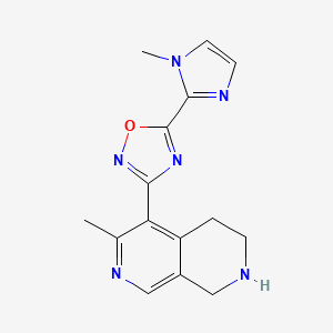 molecular formula C15H16N6O B4969439 6-methyl-5-[5-(1-methyl-1H-imidazol-2-yl)-1,2,4-oxadiazol-3-yl]-1,2,3,4-tetrahydro-2,7-naphthyridine trifluoroacetate 