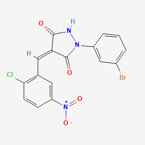 molecular formula C16H9BrClN3O4 B4969445 1-(3-bromophenyl)-4-(2-chloro-5-nitrobenzylidene)-3,5-pyrazolidinedione 