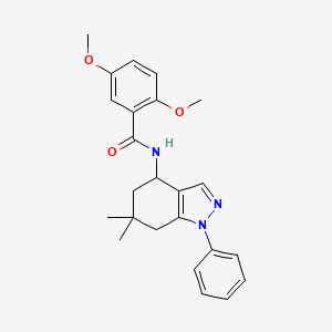 molecular formula C24H27N3O3 B4969450 N-(6,6-dimethyl-1-phenyl-4,5,6,7-tetrahydro-1H-indazol-4-yl)-2,5-dimethoxybenzamide 