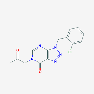 molecular formula C14H12ClN5O2 B496949 3-(2-chlorobenzyl)-6-(2-oxopropyl)-3,6-dihydro-7H-[1,2,3]triazolo[4,5-d]pyrimidin-7-one 