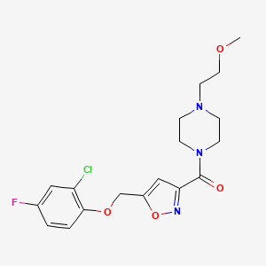 molecular formula C18H21ClFN3O4 B4969491 1-({5-[(2-chloro-4-fluorophenoxy)methyl]-3-isoxazolyl}carbonyl)-4-(2-methoxyethyl)piperazine 