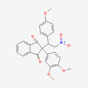 molecular formula C26H23NO7 B4969518 2-(3,4-dimethoxyphenyl)-2-[1-(4-methoxyphenyl)-2-nitroethyl]-1H-indene-1,3(2H)-dione 