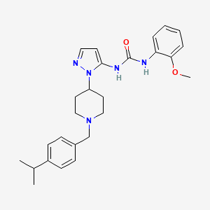 molecular formula C26H33N5O2 B4969524 N-{1-[1-(4-isopropylbenzyl)-4-piperidinyl]-1H-pyrazol-5-yl}-N'-(2-methoxyphenyl)urea 