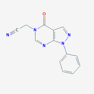 molecular formula C13H9N5O B496956 2-(4-Oxo-1-phenylpyrazolo[3,4-d]pyrimidin-5-yl)acetonitrile CAS No. 604754-49-6