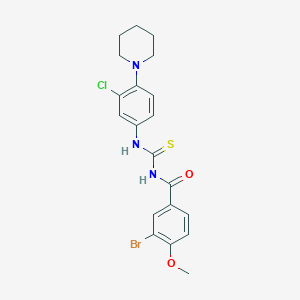 3-bromo-N-({[3-chloro-4-(1-piperidinyl)phenyl]amino}carbonothioyl)-4-methoxybenzamide