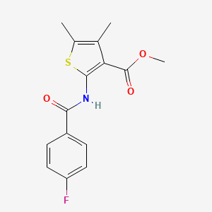 molecular formula C15H14FNO3S B4969586 methyl 2-[(4-fluorobenzoyl)amino]-4,5-dimethyl-3-thiophenecarboxylate 
