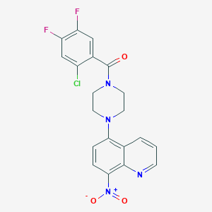molecular formula C20H15ClF2N4O3 B4969612 5-[4-(2-chloro-4,5-difluorobenzoyl)-1-piperazinyl]-8-nitroquinoline 