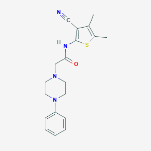 molecular formula C19H22N4OS B496962 N-(3-cyano-4,5-dimethyl-2-thienyl)-2-(4-phenyl-1-piperazinyl)acetamide 