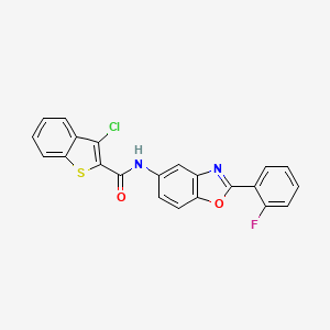 3-chloro-N-[2-(2-fluorophenyl)-1,3-benzoxazol-5-yl]-1-benzothiophene-2-carboxamide