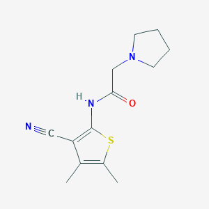 N-(3-cyano-4,5-dimethyl-2-thienyl)-2-(1-pyrrolidinyl)acetamide