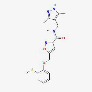 molecular formula C19H22N4O3S B4969644 N-[(3,5-dimethyl-1H-pyrazol-4-yl)methyl]-N-methyl-5-{[2-(methylthio)phenoxy]methyl}-3-isoxazolecarboxamide 