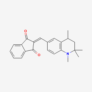 molecular formula C23H23NO2 B4969665 2-[(1,2,2,4-tetramethyl-1,2,3,4-tetrahydro-6-quinolinyl)methylene]-1H-indene-1,3(2H)-dione 