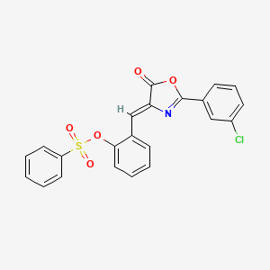 2-{[2-(3-chlorophenyl)-5-oxo-1,3-oxazol-4(5H)-ylidene]methyl}phenyl benzenesulfonate