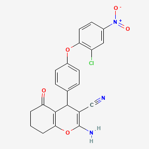 molecular formula C22H16ClN3O5 B4969772 2-amino-4-[4-(2-chloro-4-nitrophenoxy)phenyl]-5-oxo-5,6,7,8-tetrahydro-4H-chromene-3-carbonitrile 