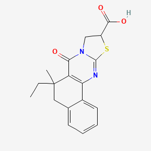 6-ethyl-6-methyl-7-oxo-5,7,9,10-tetrahydro-6H-benzo[h][1,3]thiazolo[2,3-b]quinazoline-10-carboxylic acid
