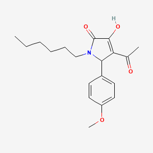 molecular formula C19H25NO4 B4969801 4-acetyl-1-hexyl-3-hydroxy-5-(4-methoxyphenyl)-1,5-dihydro-2H-pyrrol-2-one 