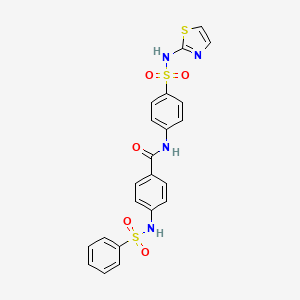 molecular formula C22H18N4O5S3 B4969807 4-[(phenylsulfonyl)amino]-N-{4-[(1,3-thiazol-2-ylamino)sulfonyl]phenyl}benzamide 