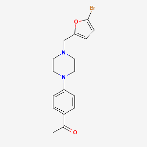 molecular formula C17H19BrN2O2 B4969826 1-(4-{4-[(5-bromo-2-furyl)methyl]-1-piperazinyl}phenyl)ethanone 