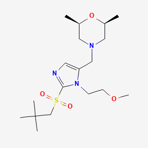 molecular formula C18H33N3O4S B4969827 (2R*,6S*)-4-{[2-[(2,2-dimethylpropyl)sulfonyl]-1-(2-methoxyethyl)-1H-imidazol-5-yl]methyl}-2,6-dimethylmorpholine 