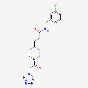 molecular formula C18H23ClN6O2 B4969843 N-(3-chlorobenzyl)-3-[1-(1H-tetrazol-1-ylacetyl)-4-piperidinyl]propanamide 