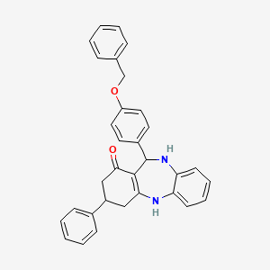 molecular formula C32H28N2O2 B4969858 11-[4-(benzyloxy)phenyl]-3-phenyl-2,3,4,5,10,11-hexahydro-1H-dibenzo[b,e][1,4]diazepin-1-one 