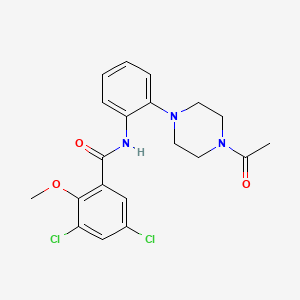 molecular formula C20H21Cl2N3O3 B4969922 N-[2-(4-acetyl-1-piperazinyl)phenyl]-3,5-dichloro-2-methoxybenzamide 