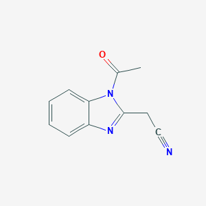molecular formula C11H9N3O B496995 (1-acetyl-1H-benzimidazol-2-yl)acetonitrile 