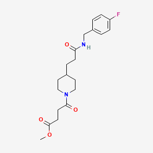 molecular formula C20H27FN2O4 B4969967 methyl 4-(4-{3-[(4-fluorobenzyl)amino]-3-oxopropyl}-1-piperidinyl)-4-oxobutanoate 