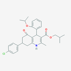 molecular formula C30H34ClNO4 B4969985 isobutyl 7-(4-chlorophenyl)-4-(2-isopropoxyphenyl)-2-methyl-5-oxo-1,4,5,6,7,8-hexahydro-3-quinolinecarboxylate 