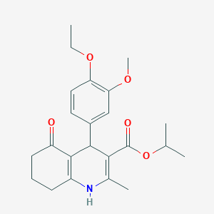 Propan-2-yl 4-(4-ethoxy-3-methoxyphenyl)-2-methyl-5-oxo-1,4,5,6,7,8-hexahydroquinoline-3-carboxylate