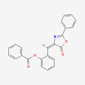 molecular formula C23H15NO4 B4969990 2-[(5-oxo-2-phenyl-1,3-oxazol-4(5H)-ylidene)methyl]phenyl benzoate 