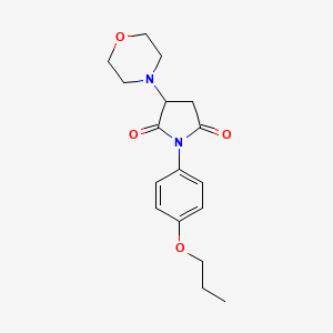 molecular formula C17H22N2O4 B4970003 3-(4-morpholinyl)-1-(4-propoxyphenyl)-2,5-pyrrolidinedione 