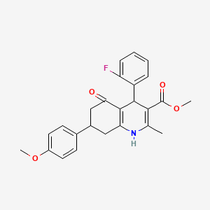 methyl 4-(2-fluorophenyl)-7-(4-methoxyphenyl)-2-methyl-5-oxo-1,4,5,6,7,8-hexahydro-3-quinolinecarboxylate