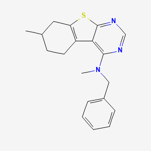 molecular formula C19H21N3S B4970058 N-benzyl-N,7-dimethyl-5,6,7,8-tetrahydro[1]benzothieno[2,3-d]pyrimidin-4-amine 