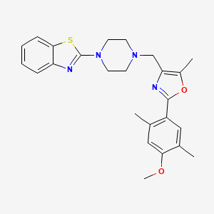 molecular formula C25H28N4O2S B4970096 2-(4-{[2-(4-methoxy-2,5-dimethylphenyl)-5-methyl-1,3-oxazol-4-yl]methyl}-1-piperazinyl)-1,3-benzothiazole 