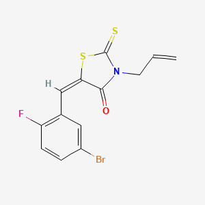 molecular formula C13H9BrFNOS2 B4970119 3-allyl-5-(5-bromo-2-fluorobenzylidene)-2-thioxo-1,3-thiazolidin-4-one 
