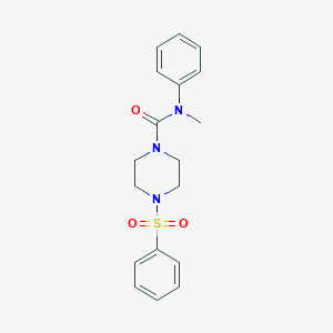 4-(benzenesulfonyl)-N-methyl-N-phenyl-1-piperazinecarboxamide