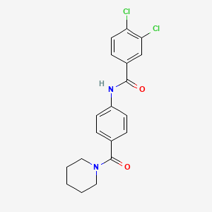 molecular formula C19H18Cl2N2O2 B4970155 3,4-dichloro-N-[4-(1-piperidinylcarbonyl)phenyl]benzamide 