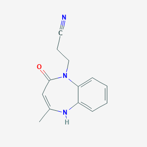 molecular formula C13H13N3O B497016 3-(4-methyl-2-oxo-2,5-dihydro-1H-1,5-benzodiazepin-1-yl)propanenitrile 