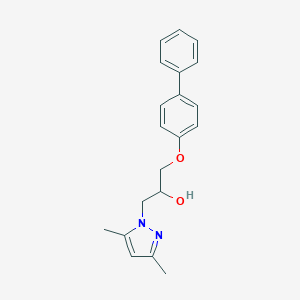 molecular formula C20H22N2O2 B497017 1-([1,1'-biphenyl]-4-yloxy)-3-(3,5-dimethyl-1H-pyrazol-1-yl)-2-propanol CAS No. 890592-96-8