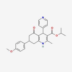 Propan-2-yl 7-(4-methoxyphenyl)-2-methyl-5-oxo-4-(pyridin-4-yl)-1,4,5,6,7,8-hexahydroquinoline-3-carboxylate