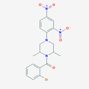 molecular formula C19H19BrN4O5 B4970224 1-(2-bromobenzoyl)-4-(2,4-dinitrophenyl)-2,6-dimethylpiperazine 