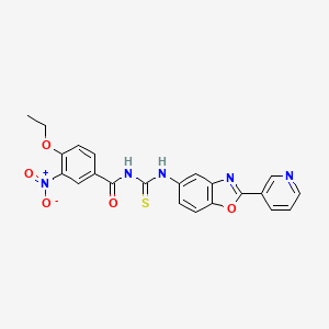 molecular formula C22H17N5O5S B4970242 4-ethoxy-3-nitro-N-({[2-(3-pyridinyl)-1,3-benzoxazol-5-yl]amino}carbonothioyl)benzamide 
