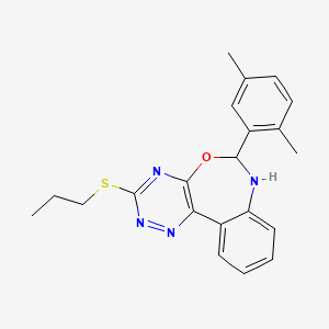 molecular formula C21H22N4OS B4970252 6-(2,5-dimethylphenyl)-3-(propylthio)-6,7-dihydro[1,2,4]triazino[5,6-d][3,1]benzoxazepine 
