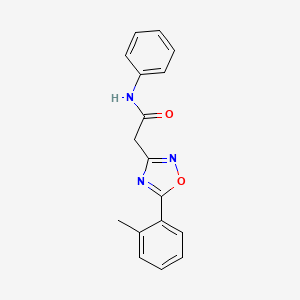 molecular formula C17H15N3O2 B4970259 2-[5-(2-methylphenyl)-1,2,4-oxadiazol-3-yl]-N-phenylacetamide 