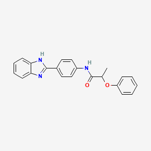 molecular formula C22H19N3O2 B4970260 N-[4-(1H-benzimidazol-2-yl)phenyl]-2-phenoxypropanamide 